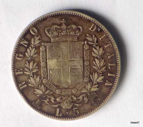 1870  ITALIAN 5 LIRE VITTORIO EMANUEL II