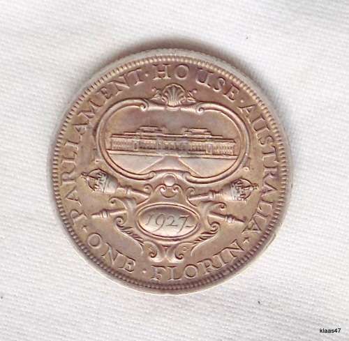 Australia - George V - 1927 - 1 Florin - Parliament House - Silver