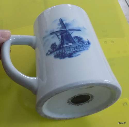 DELFT BLAUW BLUE AND WHITE MUG MADE IN HOLLAND
