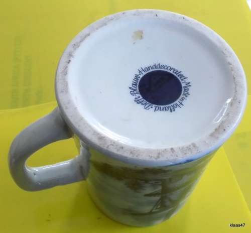 DELFT BLAUW BLUE AND WHITE MUG MADE IN HOLLAND