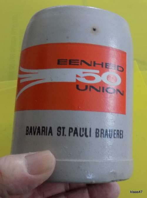 STONEWARE BEER TANKARD ST. PAULI BRAUEREI BAVARIA: EENHEID 50 UNION