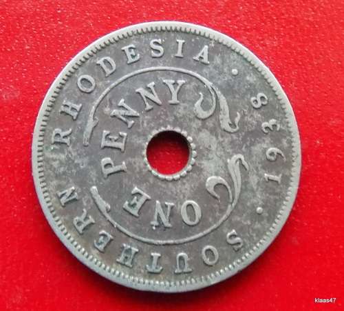 1938 SOUTHERN RHODESIA ONE PENNY