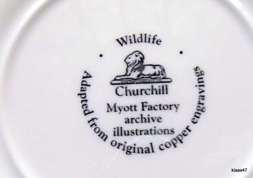 Churchill - Myott Factory archive illustrations - Wildlife - Phasiana - Plate
