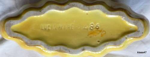 LUCIA WARE : YELLOW VASE : 16.5cm Long - 5.5cm Across (Wire in to hold flowers)