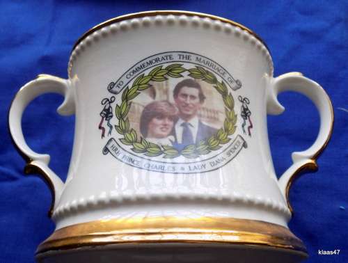 Royal Wedding Prince Charles & Lady Diana Large Loving Cup by Sheriden Staffordshire England