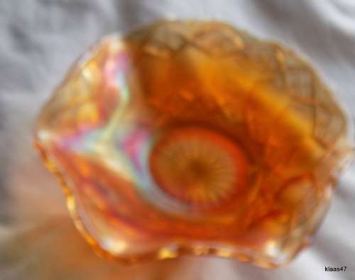 CARNIVAL GLASS FLUTED SWEET BOWL