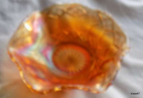 CARNIVAL GLASS FLUTED SWEET BOWL