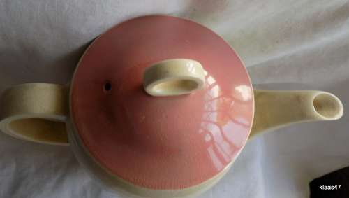 Susie Cooper Art Deco Blush Pink and Ivory Colour Falcon Coffee Pot and Creamer