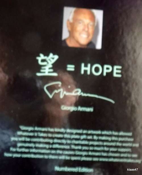 Whatever It Takes: Hope by Giorgio Armani with Churchill - Plate In original Box Numbered E855
