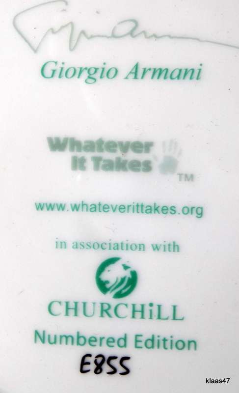 Whatever It Takes: Hope by Giorgio Armani with Churchill - Plate In original Box Numbered E855