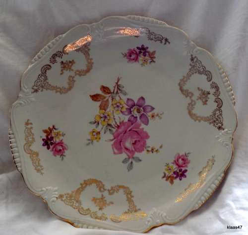 LARGE SERVING PLATTER - FLORAL DESIGN -  - NO MAKERS MARK