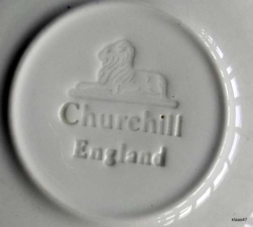 CHURCHILL - BLUE AND WHITE - 3 SAUCERS