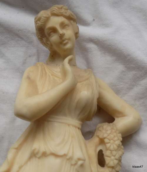 LADY FIGURINE - 26.7cm High : PLEASE NOTE REPAIR - NECK