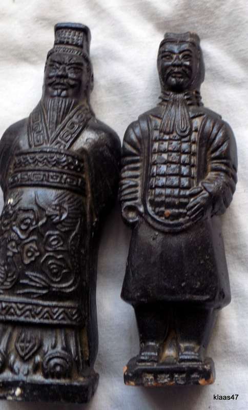 THREE CHINESE TERRACOTTA ARMY REPLICA INFANTRY FIGURINES - Tallest 12cm High