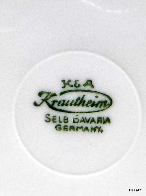 K & A KRAUTHEIM Selb Bavaria Germany 1950-60`s Sealife Plate Lobster, Fish, Turtle, Vegetables