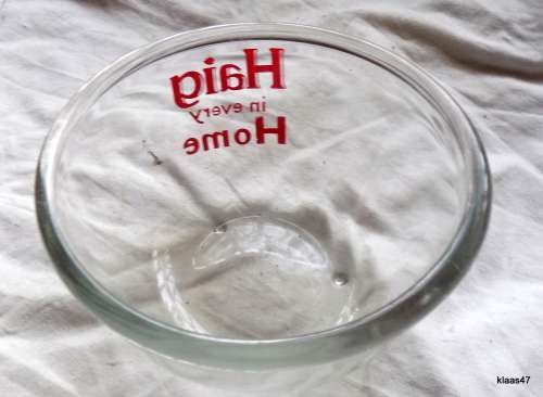 Vintage- JAJ Pyrex- Promotional Glass Mixing Bowl- Haig in every Home