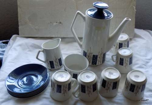 Beswick Apollo Coffee set - Coffee pot, milk jug, sugar bowl, 6 cups but only 5 saucers