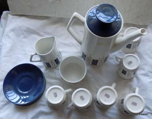 Beswick Apollo Coffee set - Coffee pot, milk jug, sugar bowl, 6 cups but only 5 saucers