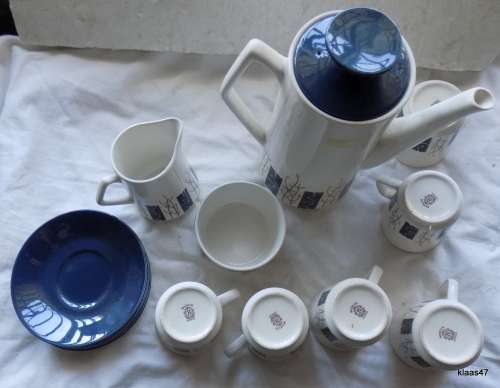 Beswick Apollo Coffee set - Coffee pot, milk jug, sugar bowl, 6 cups but only 5 saucers
