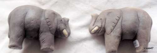2 ELEPHANT ORNAMENTS - HANDMADE IN SOUTH AFRICA