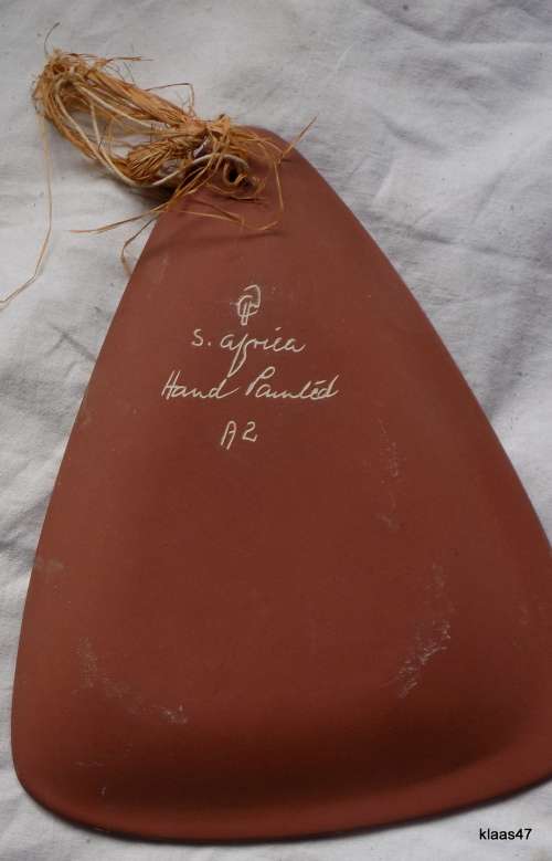 Hand Painted Triangular Shaped Pottery Wall Hanging