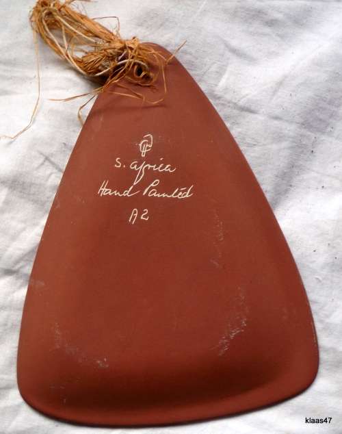 Hand Painted Triangular Shaped Pottery Wall Hanging