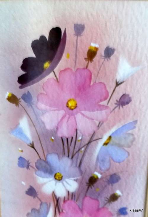 Flowers - Mixed media - Malachi Smith -  (Behind Glass)