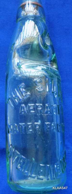 CODD BOTTLE - THE SILVER AERATED WATER FACTORY - STELLENBOSCH - 22.8cm High