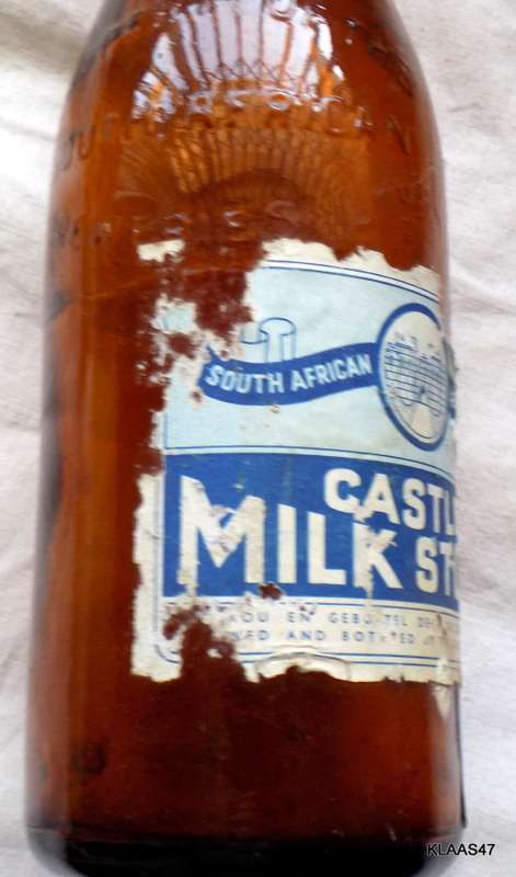 VINTAGE - SOUTH AFRICAN BREWERIES - EMPTY BOTTLE - PAPER CASTLE MILK STOUT LABEL