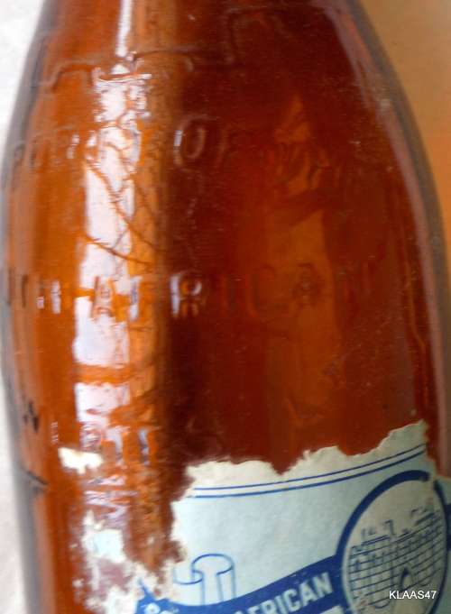 VINTAGE - SOUTH AFRICAN BREWERIES - EMPTY BOTTLE - PAPER CASTLE MILK STOUT LABEL