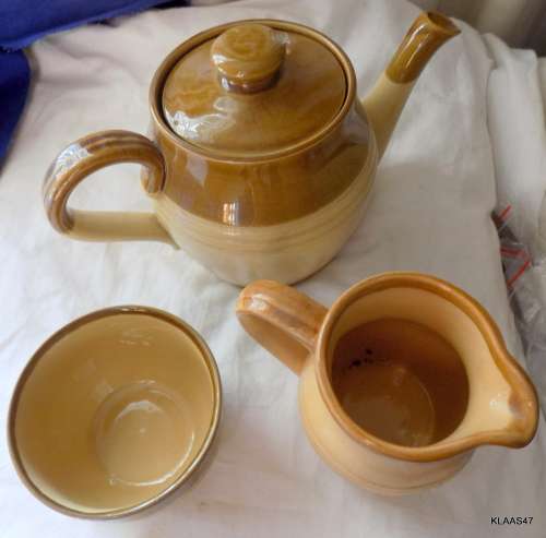 3 PIECE GRANVILLE TEA SET by TG GREEN LTD Church Gresley comprising Tea Pot, Jug And Bowl