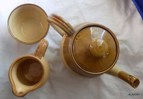 3 PIECE GRANVILLE TEA SET by TG GREEN LTD Church Gresley comprising Tea Pot, Jug And Bowl