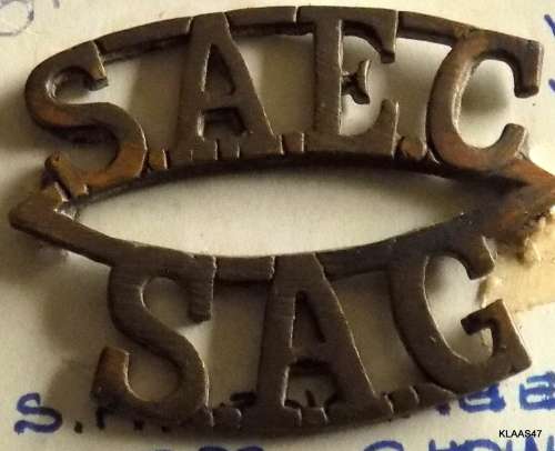 SA ENGINEERS CORPS - SHOULDER TITLE - WORN 1938-1950