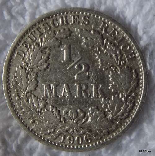 1906 Germany Deutsches Reich 1/2 mark