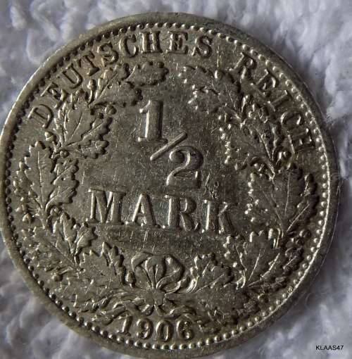 1906 Germany Deutsches Reich 1/2 mark
