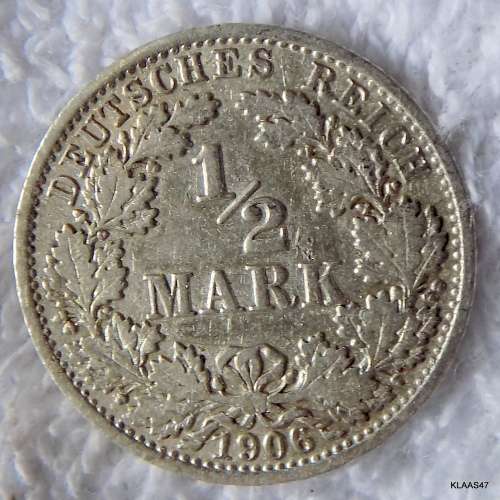 1906 Germany Deutsches Reich 1/2 mark