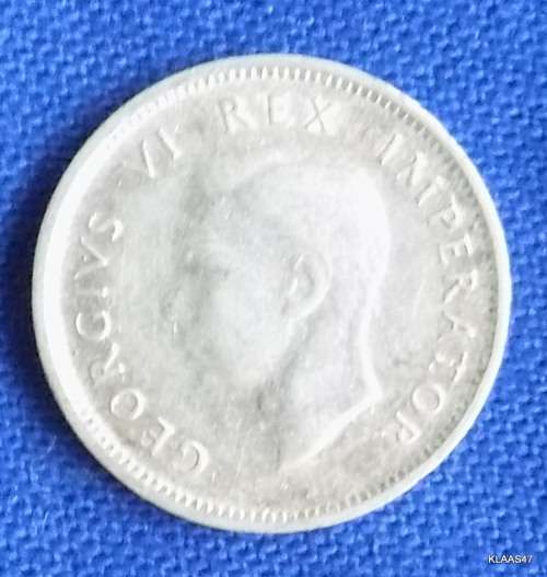 1942 Six pence South African  6d
