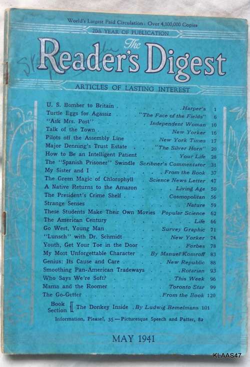 Reader`s Digeat Magazine  May  1941