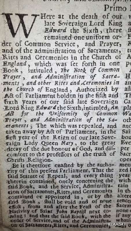 1668 - The Book of Common Prayer and Administration of the Sacraments and other Rites and Ceremonies