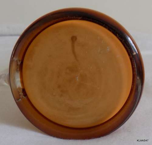 BROWN GLASS JUG STYLE BUD VASE - 20.5cm High