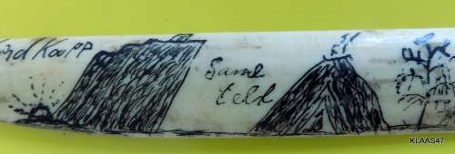 Vintage 1963 Norwegian Scrimshaw Bone Letter Opener Reindeer Nordkapp : Minne fra Samelus:Honnigsvag