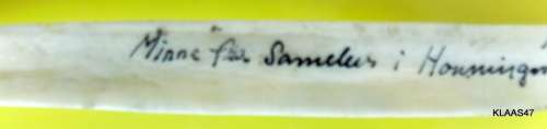 Vintage 1963 Norwegian Scrimshaw Bone Letter Opener Reindeer Nordkapp : Minne fra Samelus:Honnigsvag