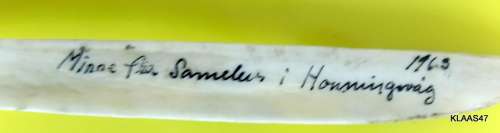 Vintage 1963 Norwegian Scrimshaw Bone Letter Opener Reindeer Nordkapp : Minne fra Samelus:Honnigsvag