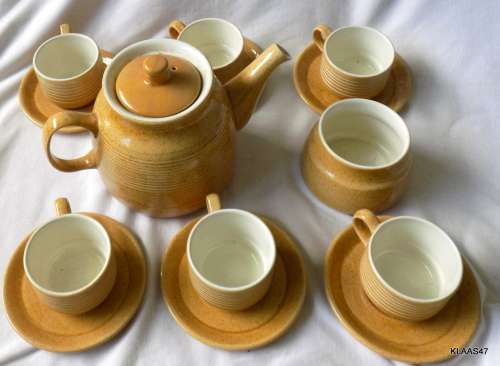 Rhodesia Tea Set - Willisgrove Pottery - 6 Duos - Tea Pot - Sugar Bowl