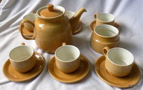 Rhodesia Tea Set - Willisgrove Pottery - 6 Duos - Tea Pot - Sugar Bowl