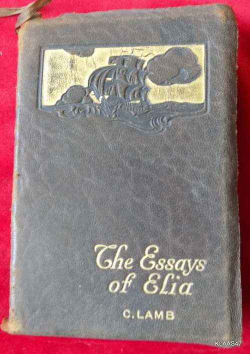 THE ESSAYS OF ELIA - CHARLES LAMB -  PRE1926 (LEATHER COVER)