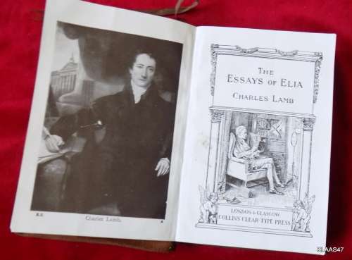 THE ESSAYS OF ELIA - CHARLES LAMB -  PRE1926 (LEATHER COVER)