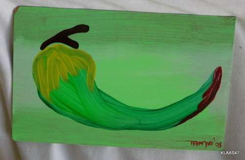 CHILLI : OIL PAINTING ON BOARD  : HAND PAINTED BY TANYA `05