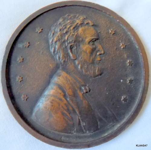 LARGE VINTAGE ABRAHAM LINCOLN Souvenir NIAGARA FALLS BUFFALO MEDAL - 7.4mm Diameter