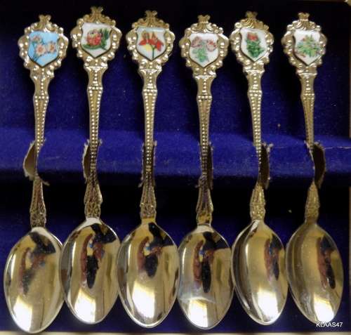 Set of 6 South African Flora Tea spoons